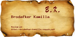 Brodafker Kamilla névjegykártya